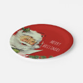  kerstman rood kerstfeest papieren bordje (Gekanteld)
