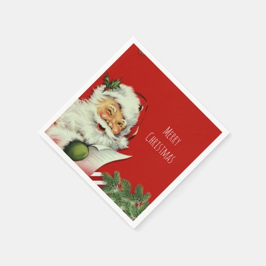  kerstman rood kerstfeest servet (Hoek)