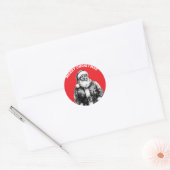  Kerstman rood Ronde Sticker (Envelop)