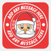 Kerstman Rood Vierkante Sticker (Voorkant)