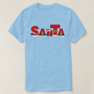 Kerstman Rood Wit Tekst Lettertype T-shirt