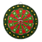 Kerstman Roos Kerstmis Dartbord (Voorkant)