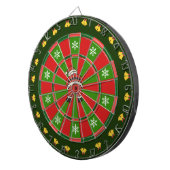 Kerstman Roos Kerstmis Dartbord (Voorkant Rechts)