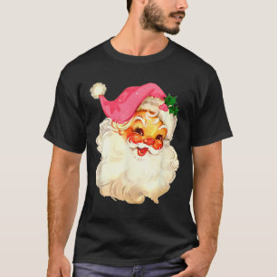 Kerstman Roze Kerstgezicht Oude Kerstman Vintage P T-shirt