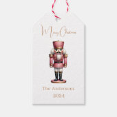 Kerstman roze Kerstmis Cadeaulabel (Voorkant)