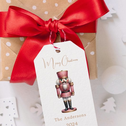 Kerstman roze Kerstmis Cadeaulabel