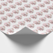 Kerstman Roze Kerstmis Cadeaupapier (Hoek)