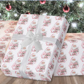 Kerstman Roze Kerstmis Cadeaupapier