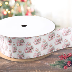 Kerstman Roze Kerstmis Satijnen Lint