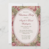  kerstman, roze rozen collage kerstfeest kaart (Achterkant)