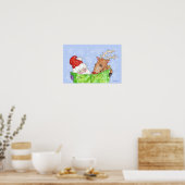 Kerstman, Rudolf en de Lijst Poster (Keuken)