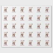 Kerstman Rudolf het rendier met de rode neus Cadeaupapier (Vlak)