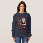 Kerstman Rudolf het rendier met de rode neus Trui (Voorkant volledig)