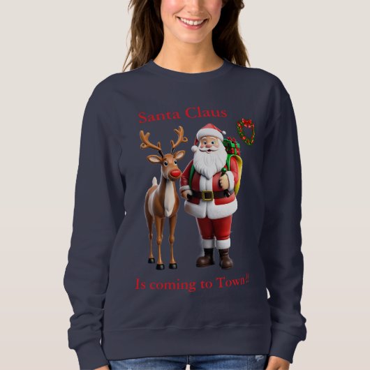 Kerstman Rudolf het rendier met de rode neus Trui (Voorkant)