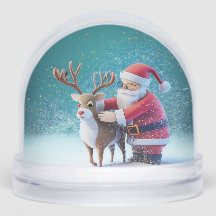 Kerstman & Rudolf Kerstsneeuwbol