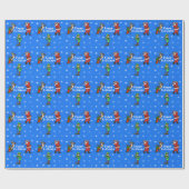 Kerstman Rudolph Elf Golf Inpakpapier (Vlak)