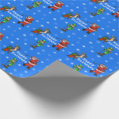 Kerstman Rudolph Elf Golf Inpakpapier (Hoek)