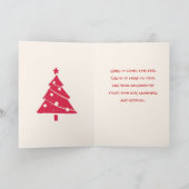 Kerstman, Rudolph & Elves-Wenskaart Feestdagen Kaart (Binnen)