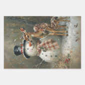 Kerstman Rudolph Frosty Kerstmis Decoupage Inpakpapier Vel (Voorkant 2)