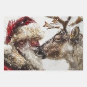 Kerstman Rudolph Frosty Kerstmis Decoupage Inpakpapier Vel (Voorkant)