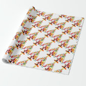 Kerstman, Rudolph, Sneeuwman en Elf Cadeaupapier (Uitgerold)