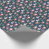 Kerstman, Rudolph, Sneeuwmannen en Kerstbomen Cadeaupapier (Hoek)