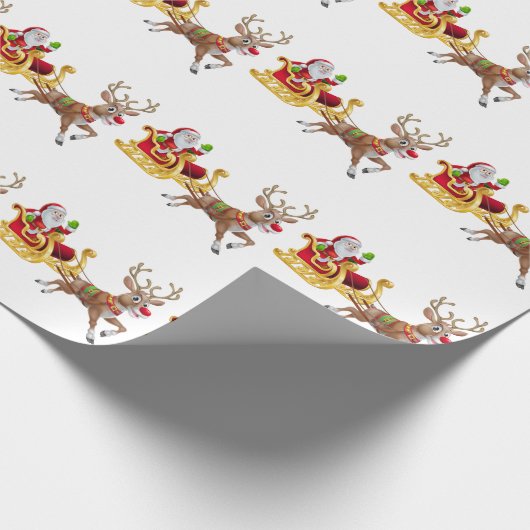 Kerstman & Rudolph T-Shirt Cadeaupapier (Hoek)