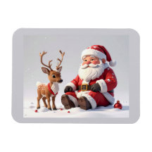 Kerstman rustend met een rendier
