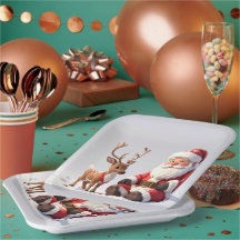 Kerstman rustend met een rendier