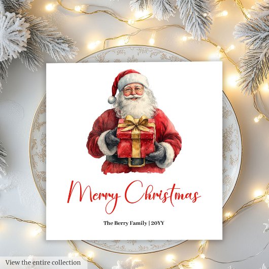 Kerstman Rustieke Aangepaste Editable Servetten