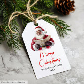 Kerstman Rustige Aangepaste Naam Bewerkbare Tag Cadeaulabel