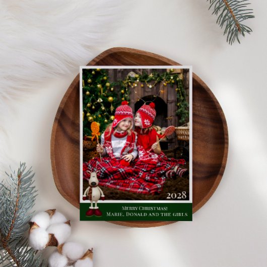 Kerstman Rut Streep Eenvoudige Voeg Eigen Foto Toe Feestdagenkaart