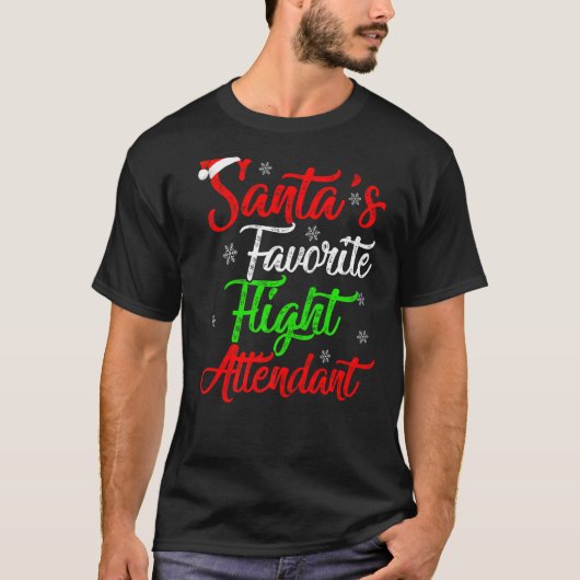 Kerstman S favoriete stewardess Kerstmis T-shirt (Voorkant)