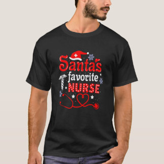 Kerstman S Favoriete Verpleegster Schattige Pretti T-shirt