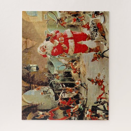 Kerstman"s Werkplaats 16x20 Legpuzzel (Verticaal)