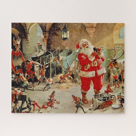 Kerstman"s Werkplaats 16x20 Legpuzzel (Horizontaal)