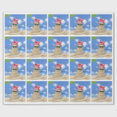 Kerstman Sand Snowman Cadeaupapier (Vlak)