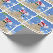 Kerstman Sand Snowman Cadeaupapier (Hoek)