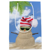 Kerstman Sand Snowman Medium Cadeauzakje (Voorkant)