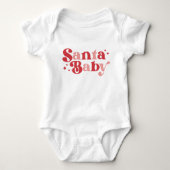 Kerstman Santa Baby Schattige Moderne Typografie S Romper (Voorkant)