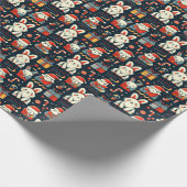 Kerstman Santa Bunnies Roemeense Vlag kleuren Cadeaupapier (Hoek)