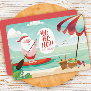 Kerstman Santa Claus aan het Strand Kaart