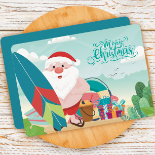 Kerstman Santa Claus aan het Strand Kaart