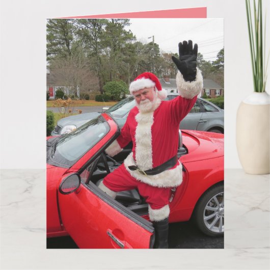 KERSTMAN SANTA CLAUS SPORTWAGEN GROOTTE KAART (Voorkant)