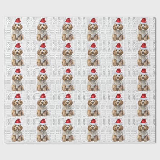 Kerstman Santa Cockapoo Holiday Dog Cadeaupapier (Vlak)
