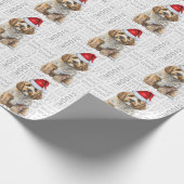 Kerstman Santa Cockapoo Holiday Dog Cadeaupapier (Hoek)