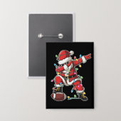 Kerstman Santa Dabbing Voetballer Kerstmis Voetbal Button (Voorkant / Achterkant)
