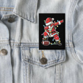 Kerstman Santa Dabbing Voetballer Kerstmis Voetbal Button (Insitu)