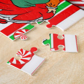 Kerstman: Santa Elf Snowman Legpuzzel (Zijkant)