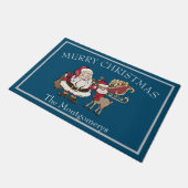 Kerstman Santa en Rudolph de Reindeer Deurmat (Schuin)